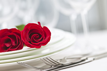 Image showing Romantic dinner setting