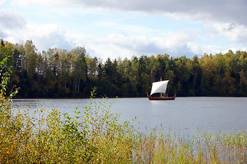 Image showing Landscape with a boat
