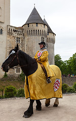 Image showing Medieval Woman Horseback Riding