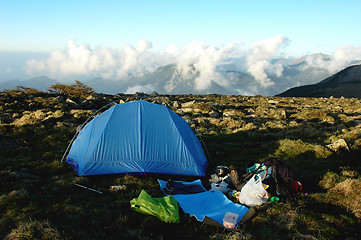 Image showing Camping on the top of mountains