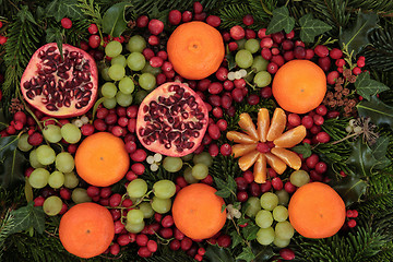 Image showing Christmas Fruit and Flora