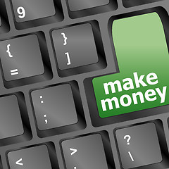 Image showing Keyboard - green key Make money, business concept