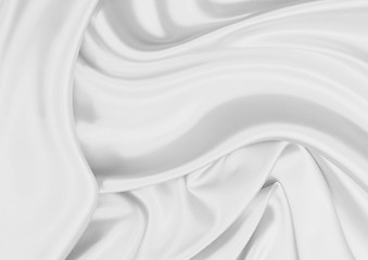 Image showing Smooth elegant white silk