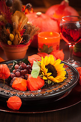 Image showing Autumn place setting