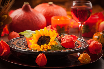 Image showing Autumn place setting