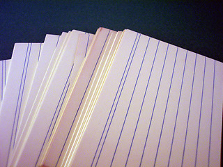 Image showing yellow index cards