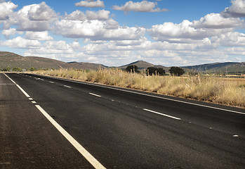 Image showing Asphalt road and white line marking