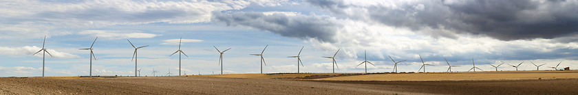 Image showing Wind generators panoramic image