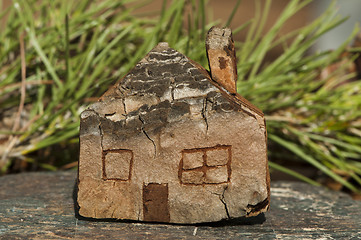 Image showing Model of a small wooden house