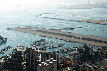 Image showing Gibraltar airport view from a high point