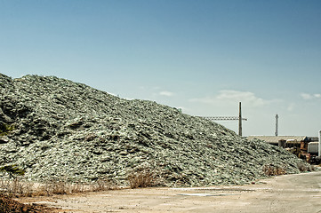 Image showing A pile of glass for recycling