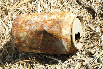 Image showing Old rusty can of soft drink