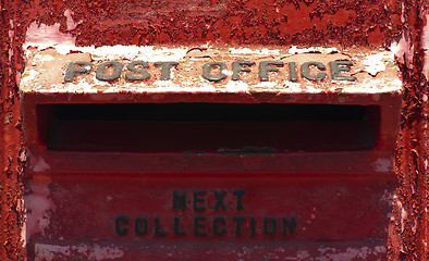 Image showing Old red mailbox 