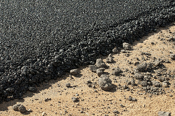 Image showing Asphalt and asphalting the road