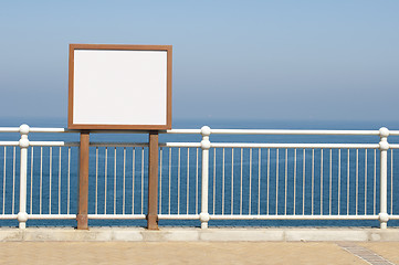 Image showing White wall for messaging and sea