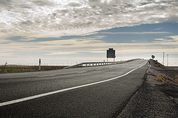 Image showing Asphalt road and white line marking