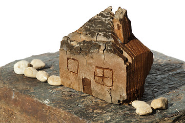 Image showing Model of a small wooden house