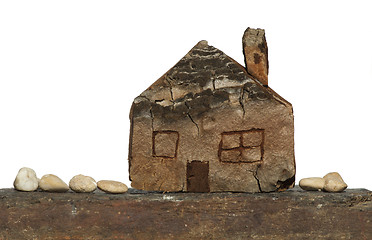 Image showing Model of a small wooden house