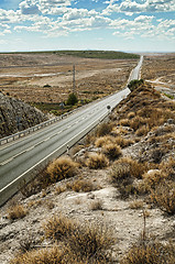 Image showing Asphalt road and white line marking