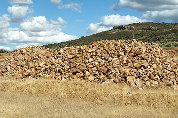 Image showing Pile of stones for construction