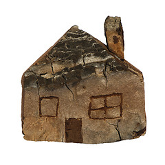 Image showing Model of a small wooden house