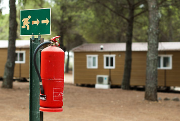 Image showing Fire extinguisher and mobile homes