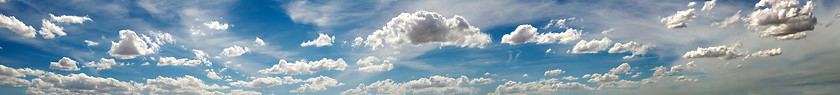 Image showing Panoramic photo of the sky with clouds