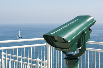 Image showing Green tourist telescope