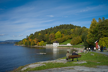 Image showing Hvervenbukta sunday afternoon