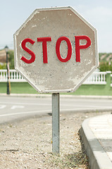 Image showing Road sign stop