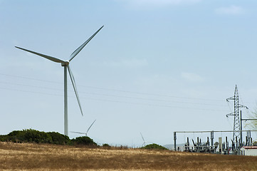 Image showing Wind generator and electrical substation