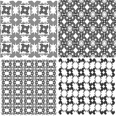 Image showing Set of four seamless patterns. geometric elements
