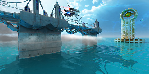 Image showing Futuristic Skyway