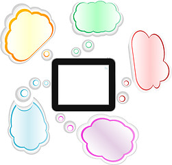 Image showing cloud computing and touch pad concept