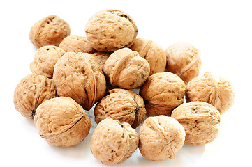 Image showing A pile of walnuts