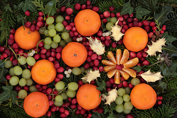 Image showing Christmas Fruit Background