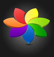 Image showing 3D flower chromatic wheel