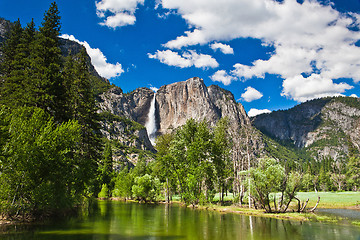 Image showing The waterfall in Yosemite National Park