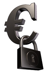 Image showing euro symbol and padlock