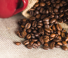 Image showing Roasted coffee beans, close-up