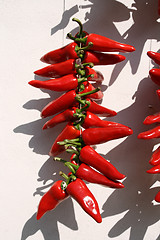 Image showing drying pepper bunches