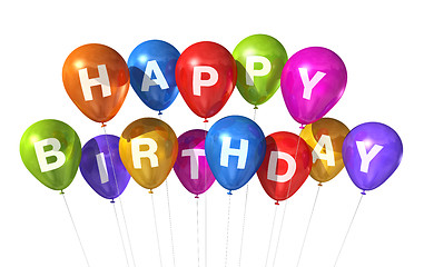 Image showing Happy Birthday balloons