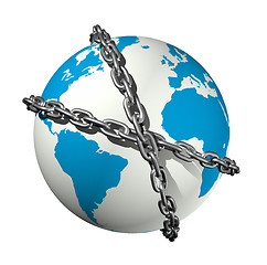 Image showing chained world globe