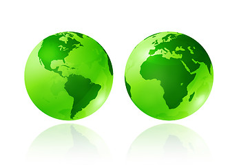 Image showing green transparent globes