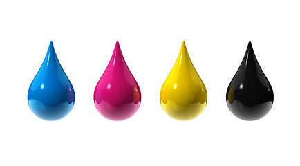 Image showing cmyk ink drops