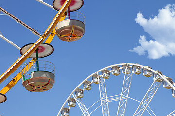 Image showing Ferris wheels in an amusement park