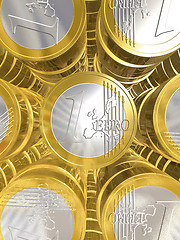 Image showing One euro coins