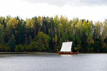 Image showing Landscape with a boat