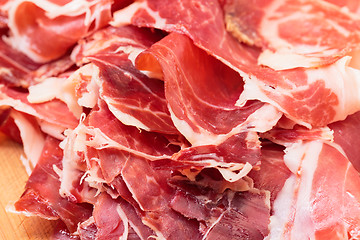 Image showing Thiny Sliced Spanish Jamon