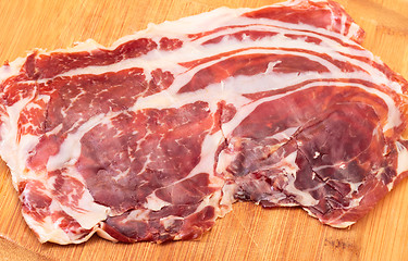 Image showing Thiny Sliced Spanish Jamon